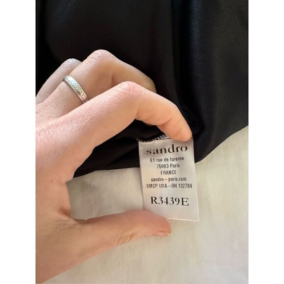 Sandro Embellished Neckline Dress Sz 2 - Picture 8 of 10